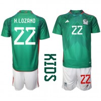 Mexico Hirving Lozano #22 Hjemmedraktsett Barn VM 2022 Kortermet (+ Korte bukser)